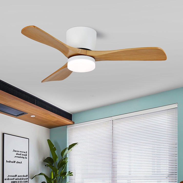 Brinor minimalistyczna lampa sufitowa z wentylatorem drewniana