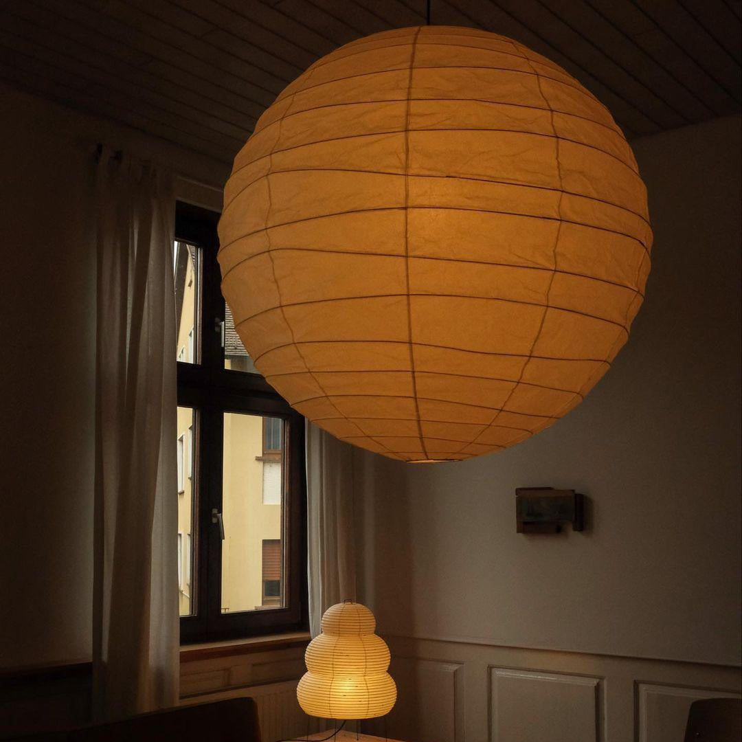 Luna lampa wisząca w kształcie globusa z japońskiego papieru