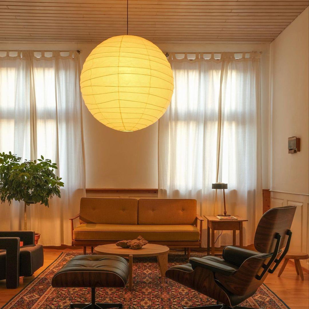 Luna lampa wisząca w kształcie globusa z japońskiego papieru