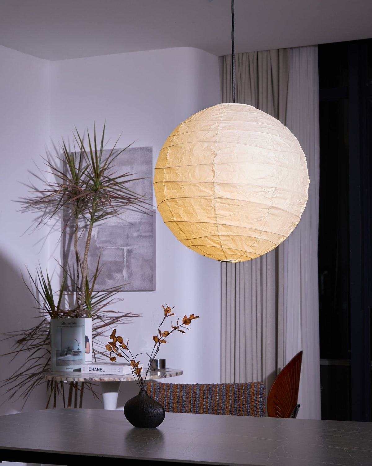 Lunalora papierowa lampa wisząca w stylu vintage