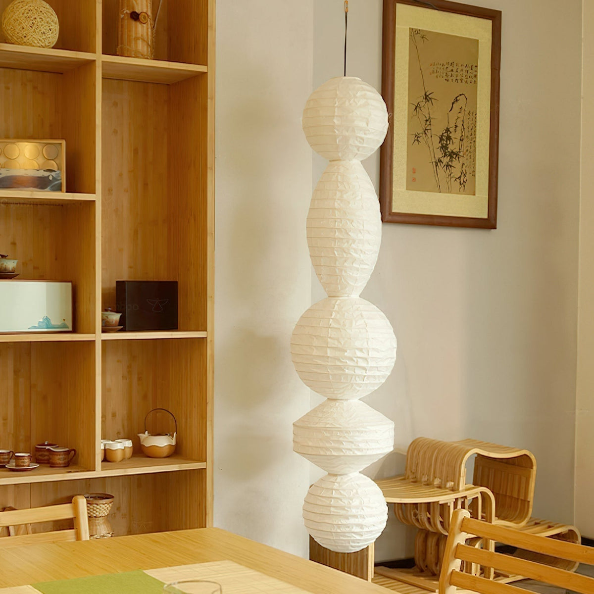 Nami lampa wisząca latarnia papierowa Wabi-sabi
