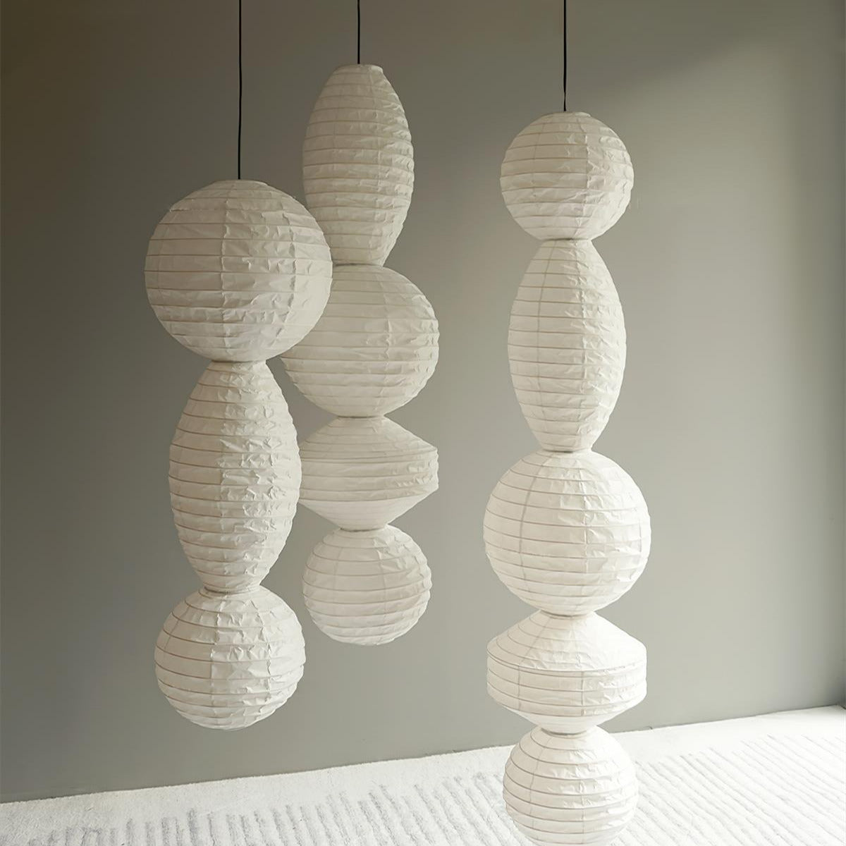 Nami lampa wisząca latarnia papierowa Wabi-sabi