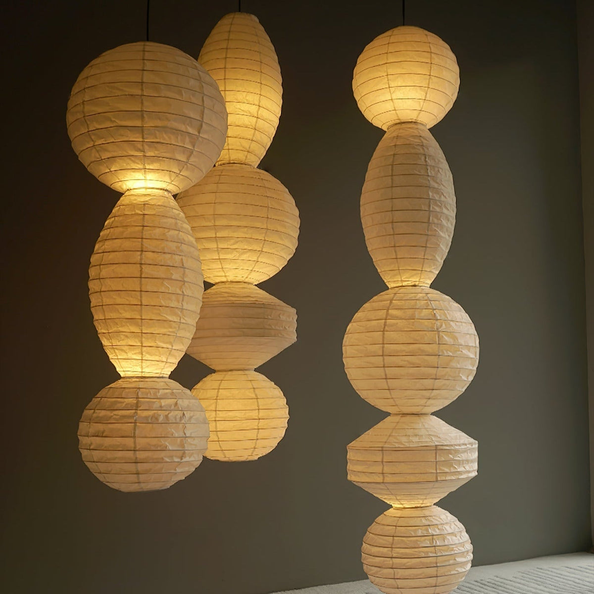 Nami lampa wisząca latarnia papierowa Wabi-sabi