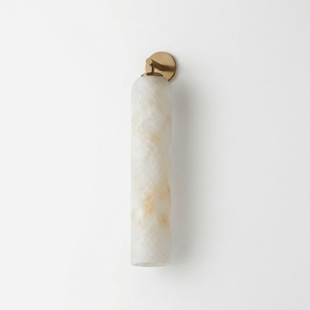 Kinkiet Alabaster w kształcie długiego cylindra