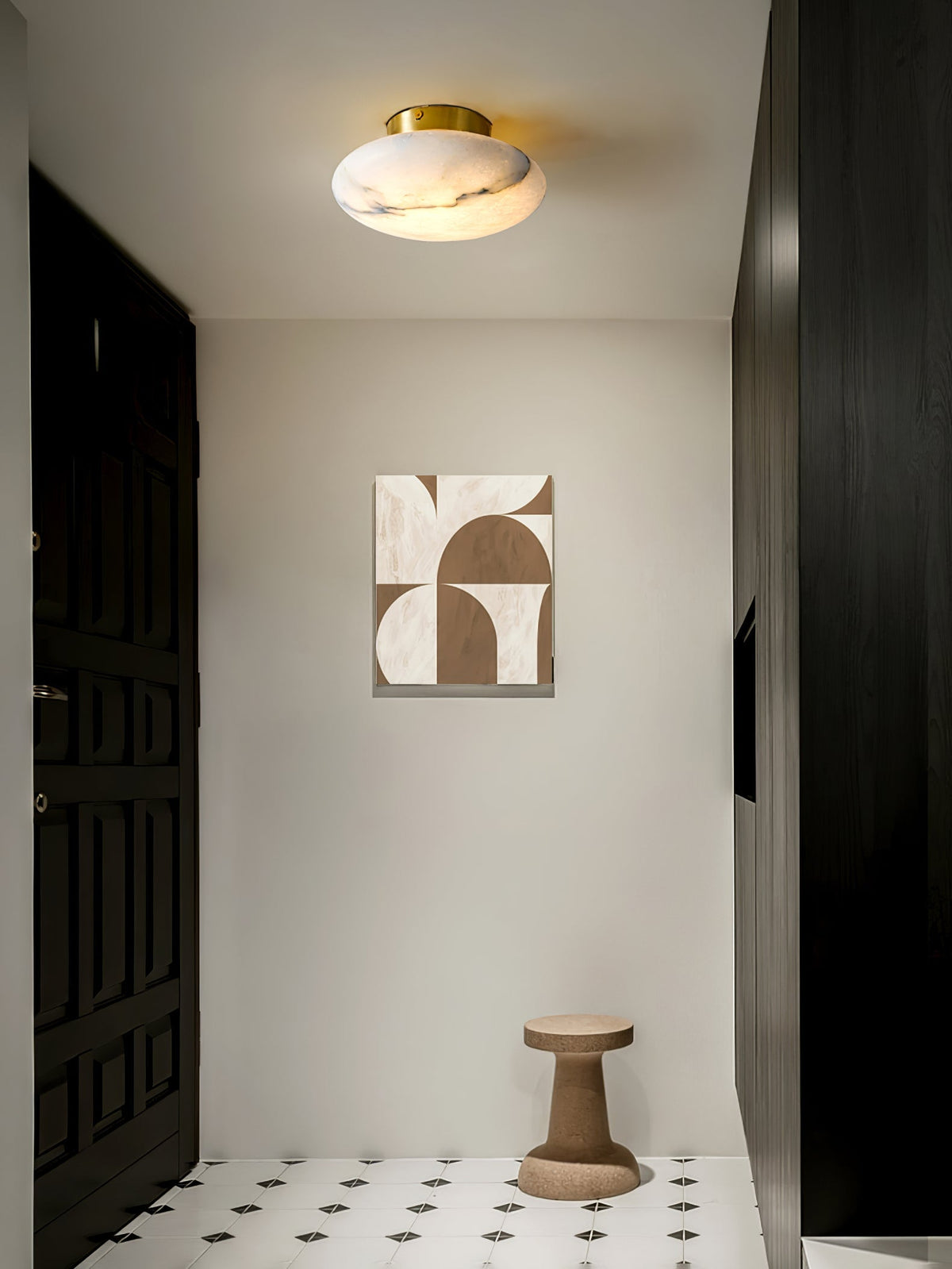 Vanorara minimalistyczna lampa sufitowa montowana bezpośrednio ze szkła alabastrowego