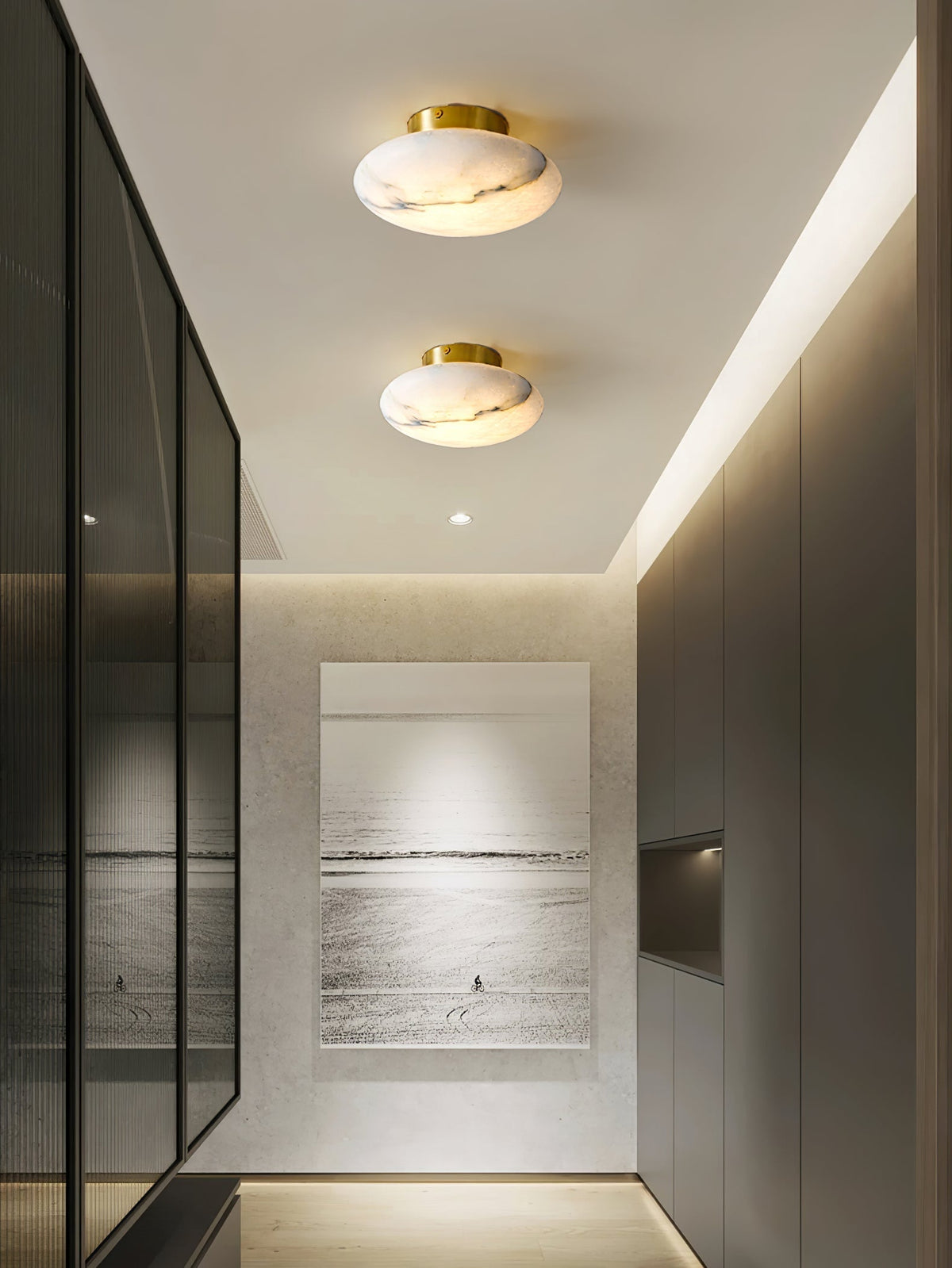 Vanorara minimalistyczna lampa sufitowa montowana bezpośrednio ze szkła alabastrowego