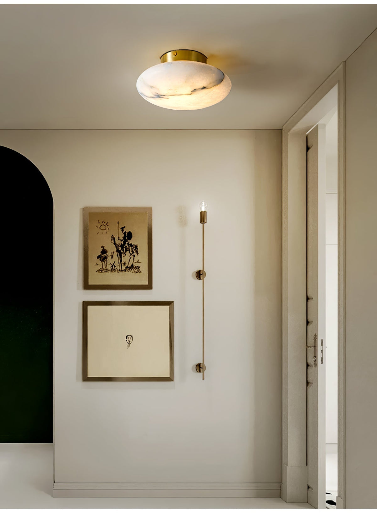 Vanorara minimalistyczna lampa sufitowa montowana bezpośrednio ze szkła alabastrowego