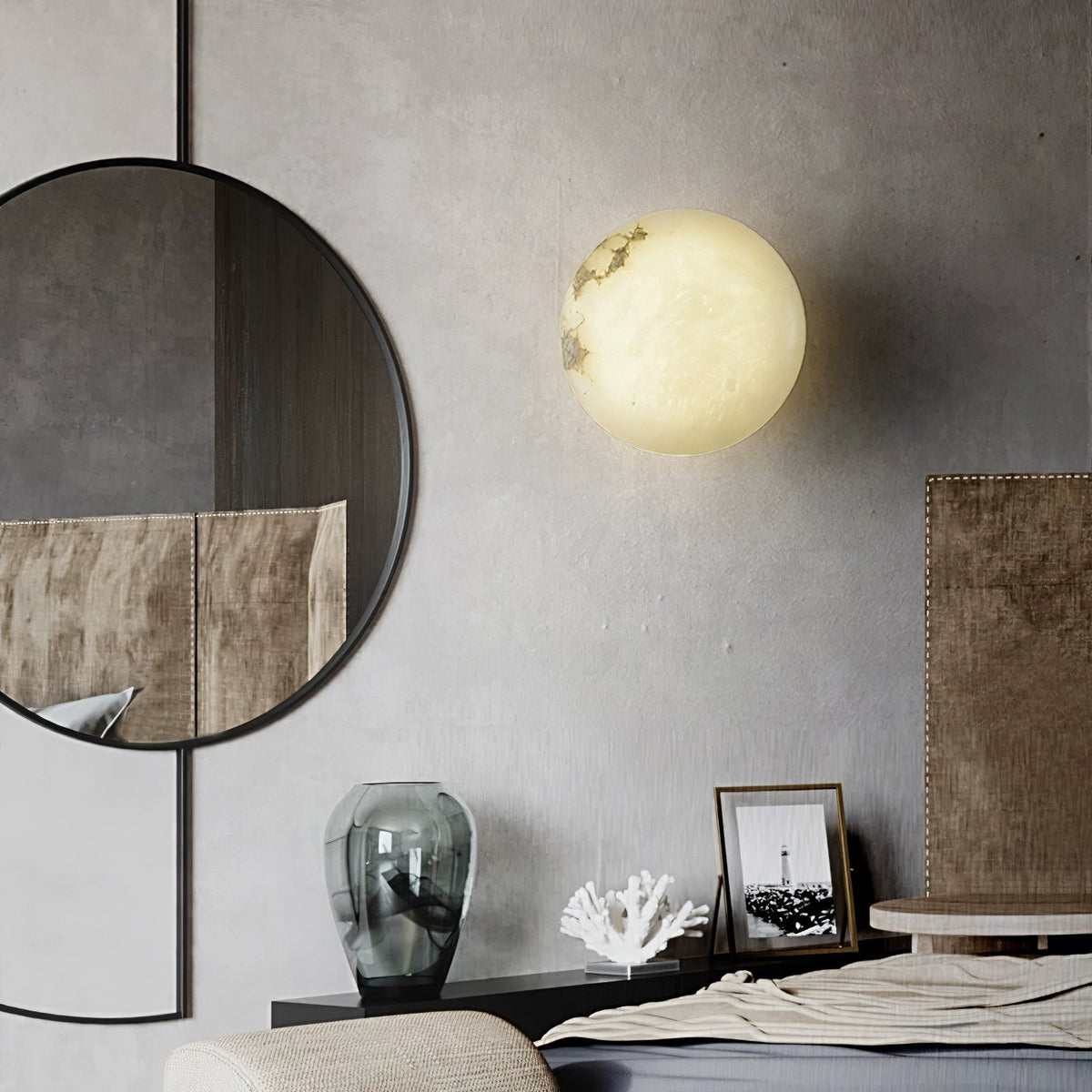 Vanorara minimalistyczna lampa sufitowa montowana bezpośrednio ze szkła alabastrowego