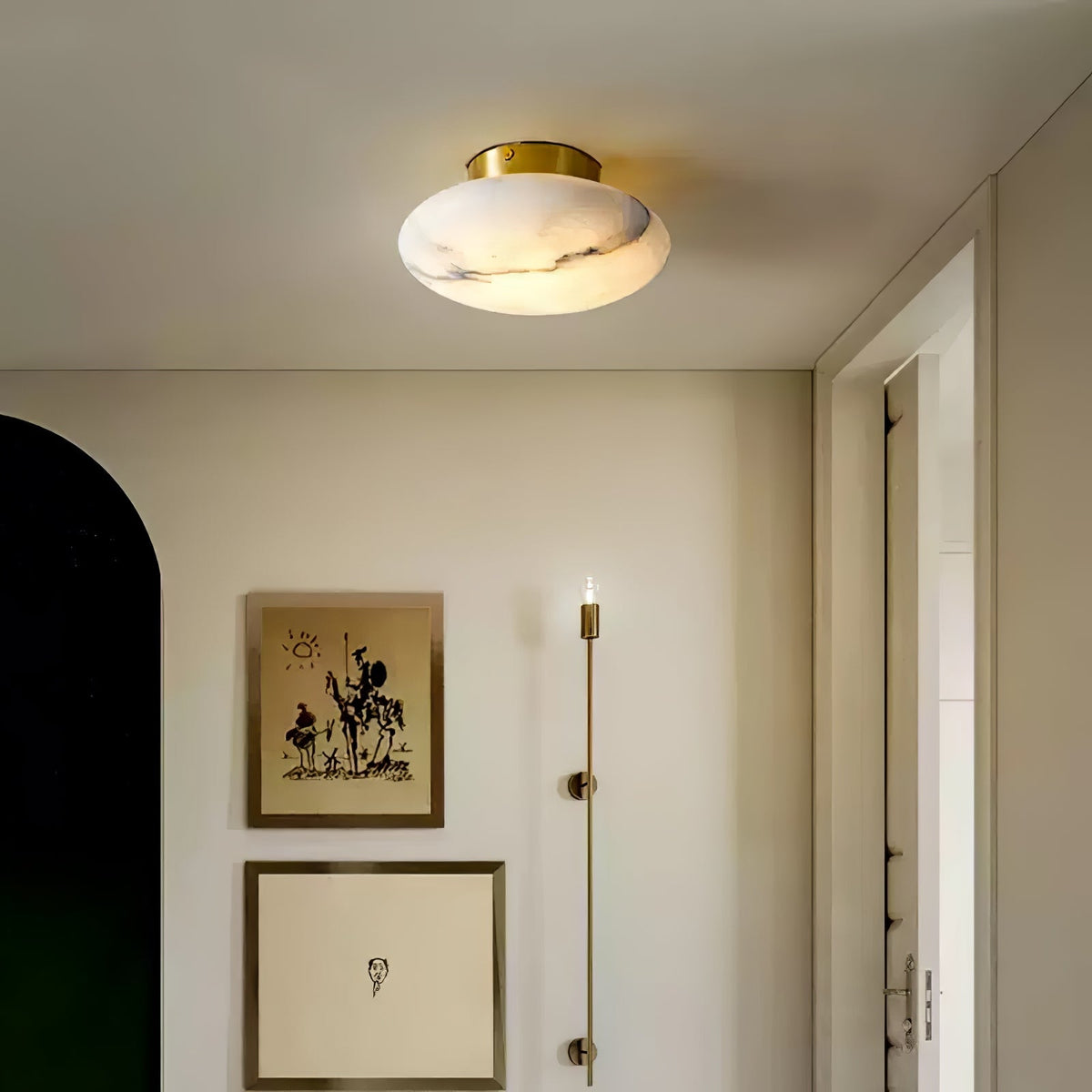 Vanorara minimalistyczna lampa sufitowa montowana bezpośrednio ze szkła alabastrowego
