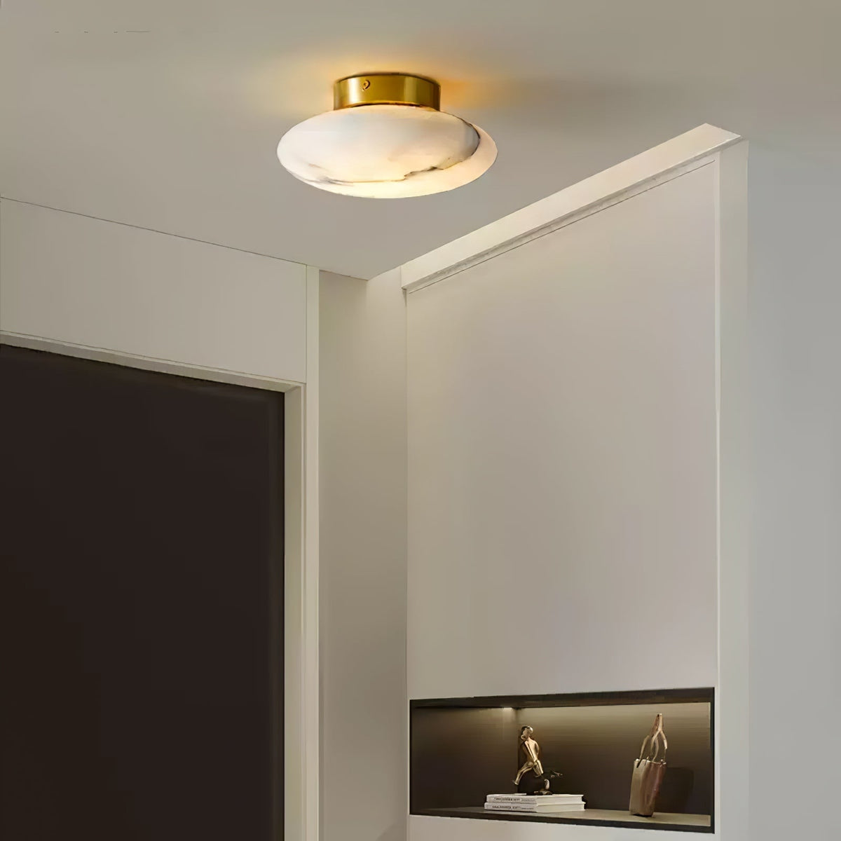 Vanorara minimalistyczna lampa sufitowa montowana bezpośrednio ze szkła alabastrowego