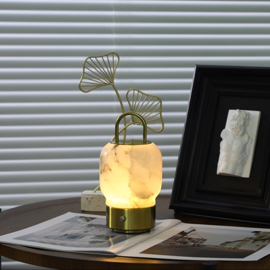 Oramith Alabaster przenośna, ładowana akumulatorem lampa stołowa