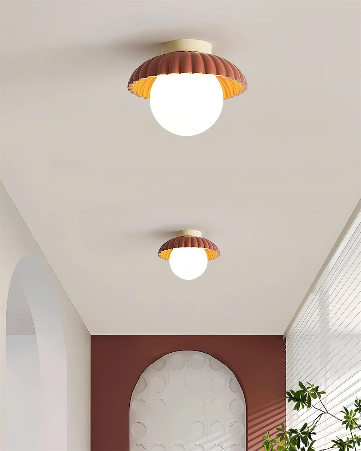 Scallop Glow lampa sufitowa montowana bezpośrednio ze szkła