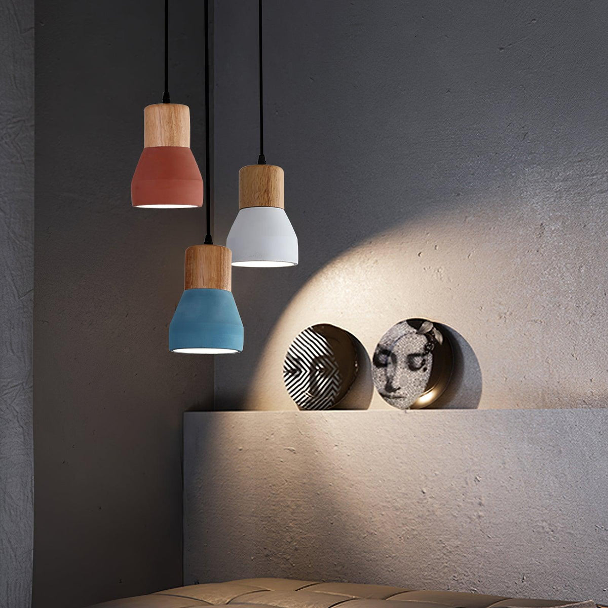 Concretis przemysłowa lampa wisząca z cementu