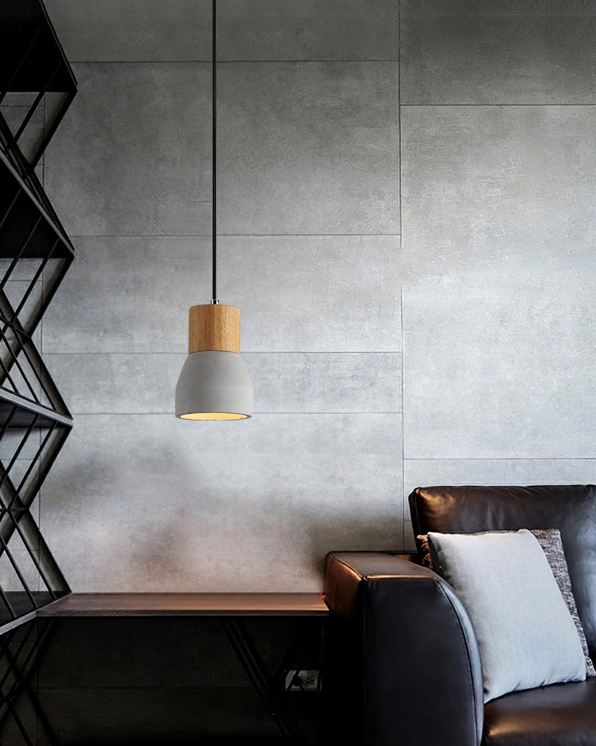 Concretis przemysłowa lampa wisząca z cementu