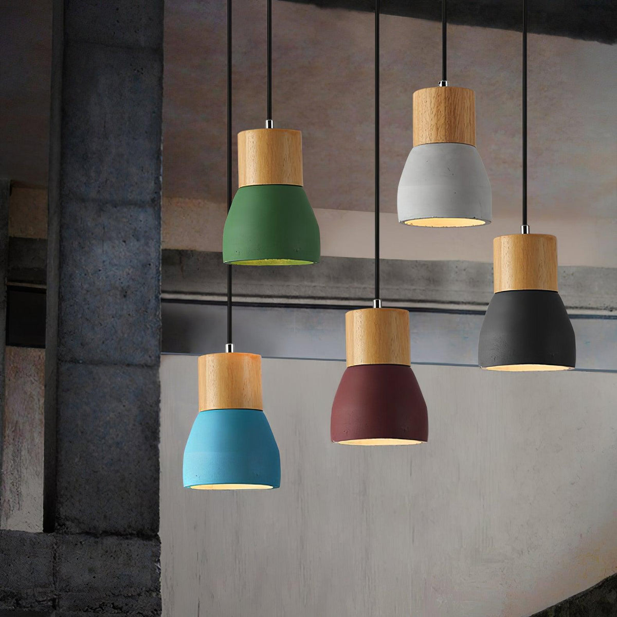 Concretis przemysłowa lampa wisząca z cementu