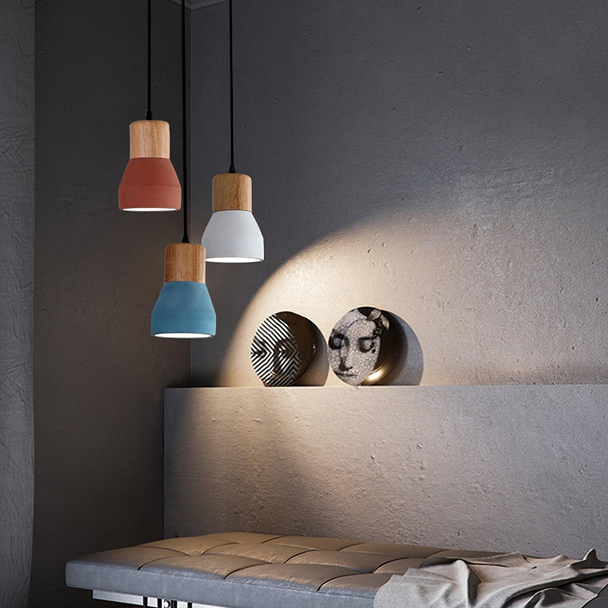 Concretis przemysłowa lampa wisząca z cementu