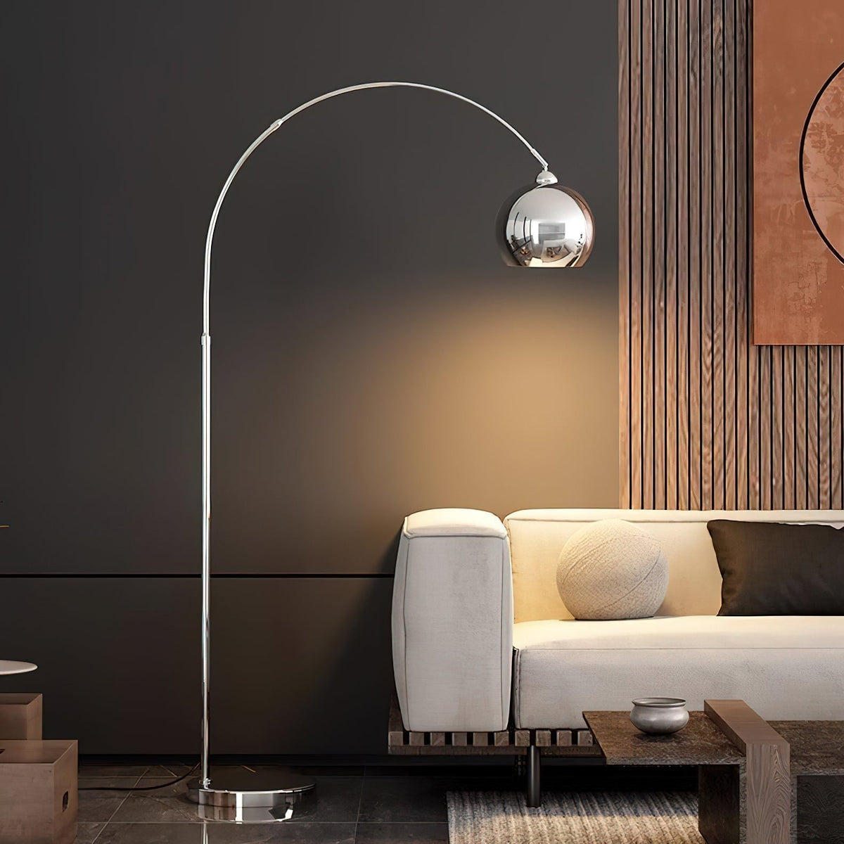 Opal minimalistyczna lampa stojąca