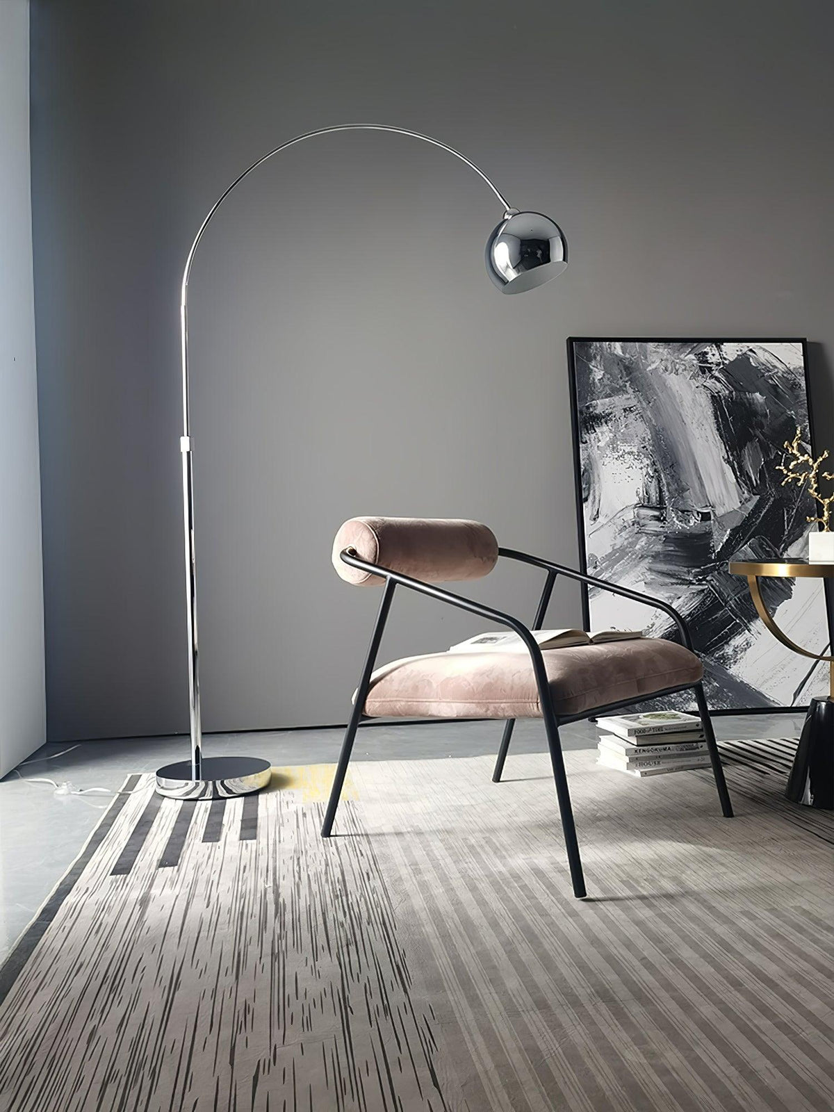 Opal minimalistyczna lampa stojąca