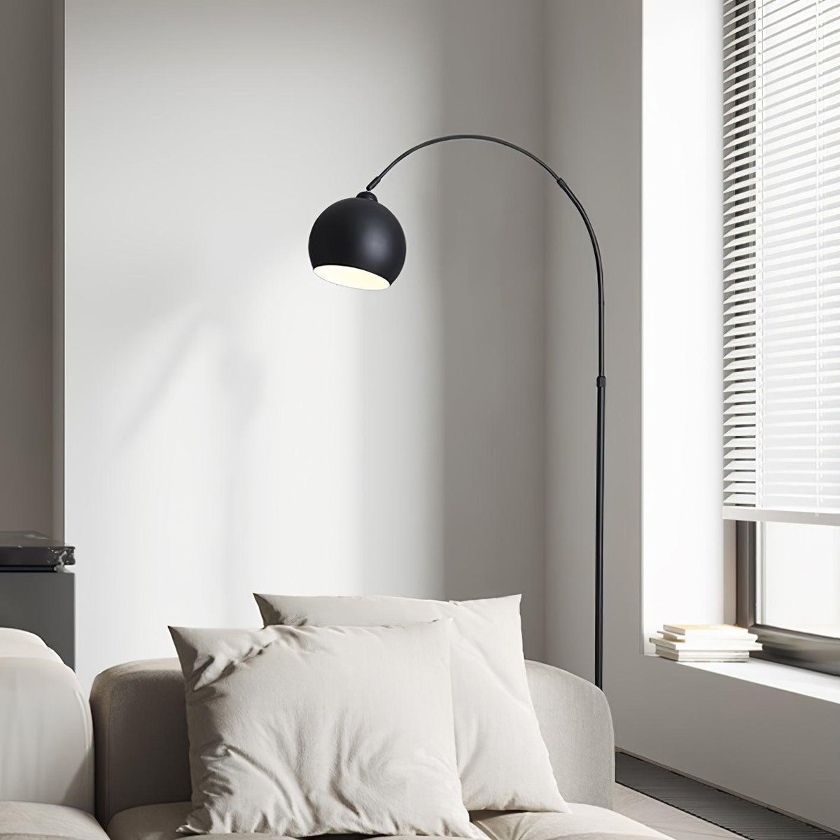 Opal minimalistyczna lampa stojąca