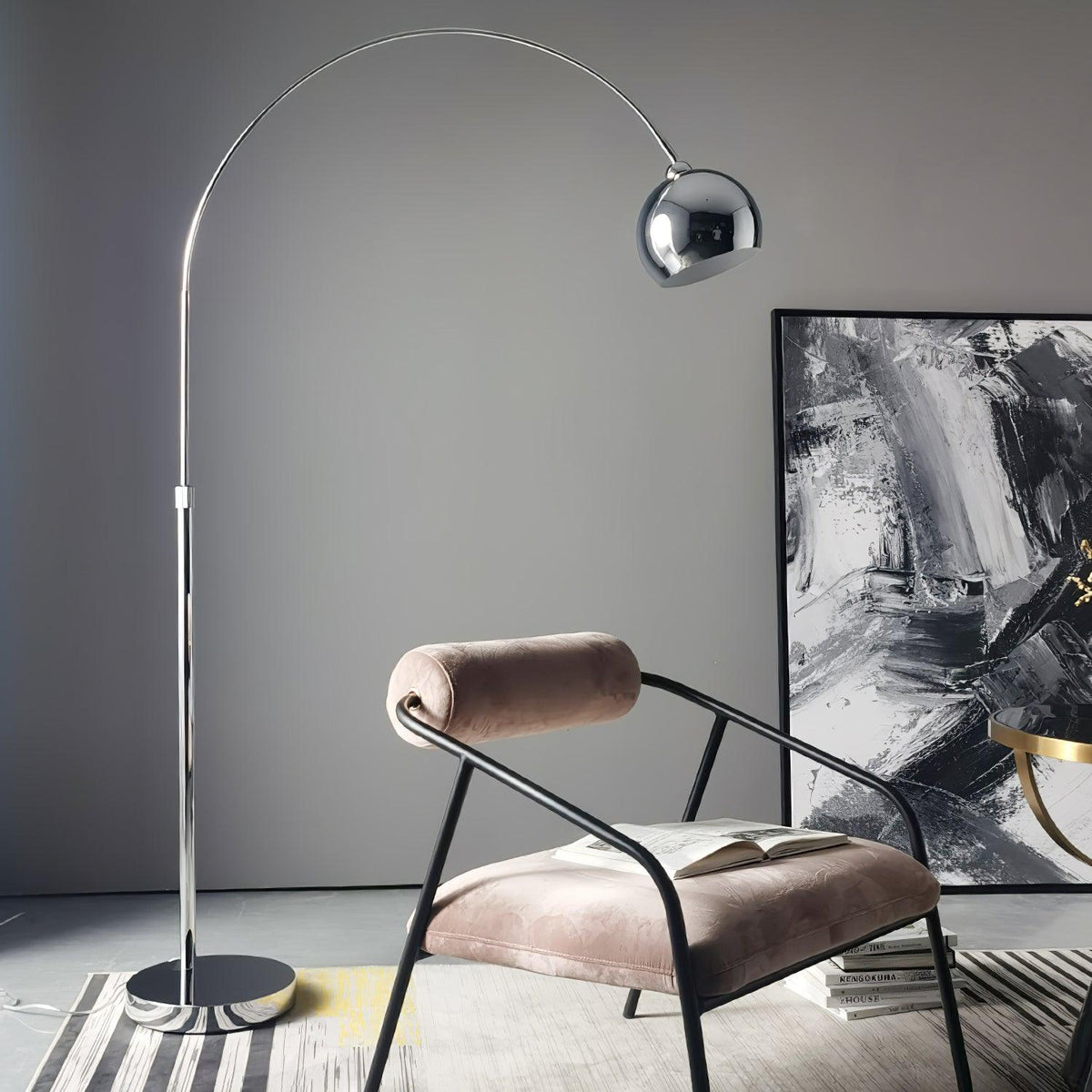 Opal minimalistyczna lampa stojąca