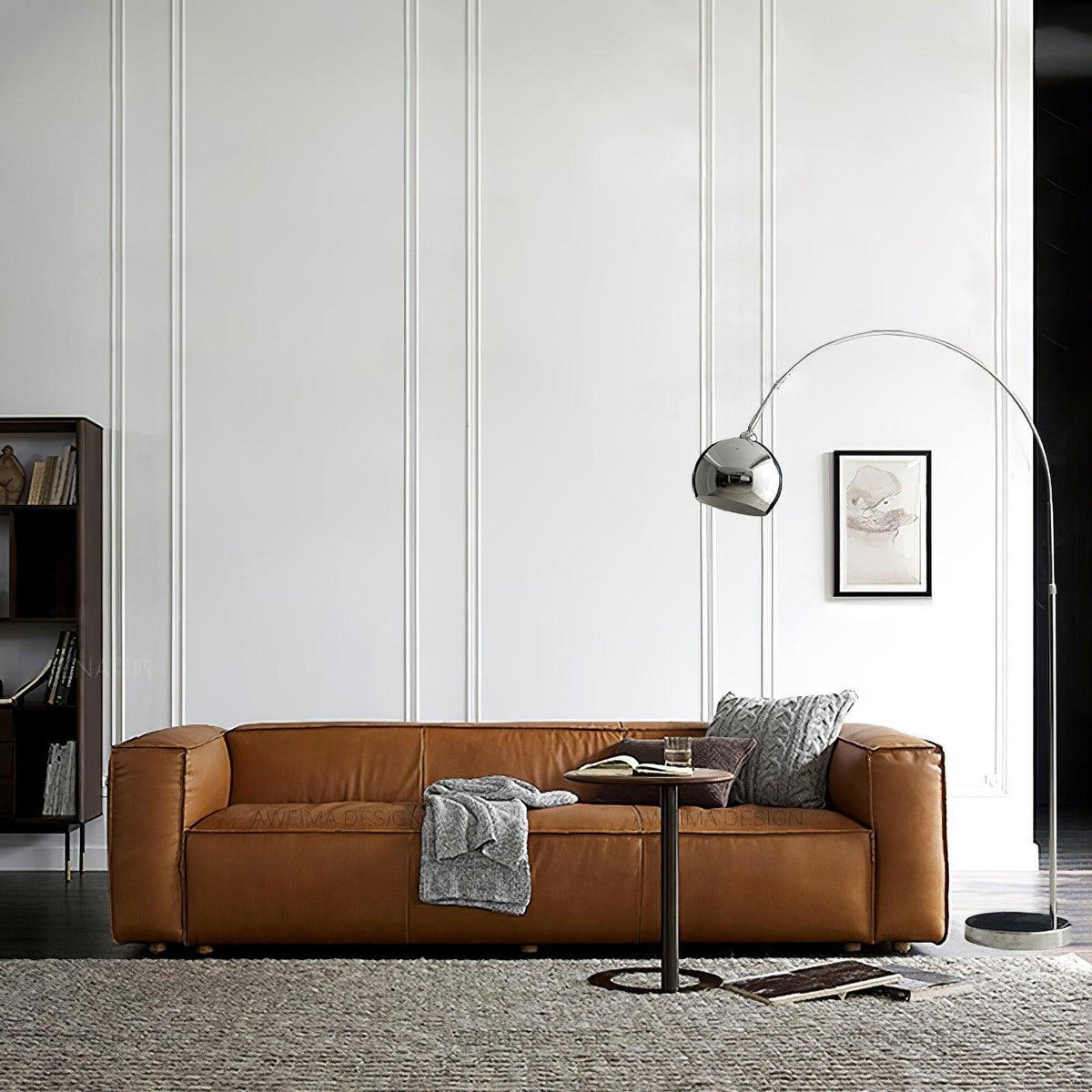 Opal minimalistyczna lampa stojąca