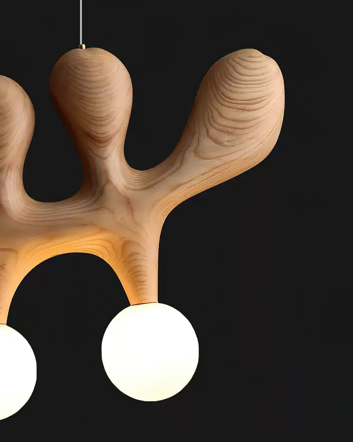 Sprout nowoczesna lampa wisząca ze szkła i drewna