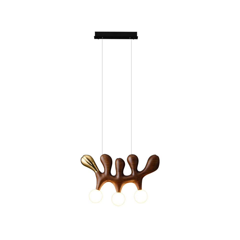 Sprout nowoczesna lampa wisząca ze szkła i drewna