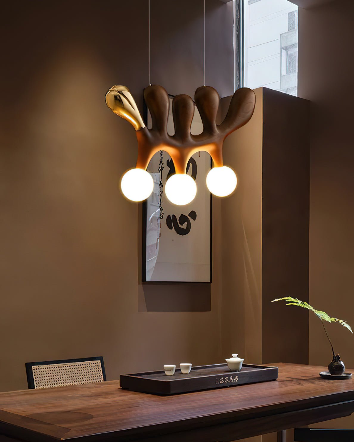 Sprout nowoczesna lampa wisząca ze szkła i drewna