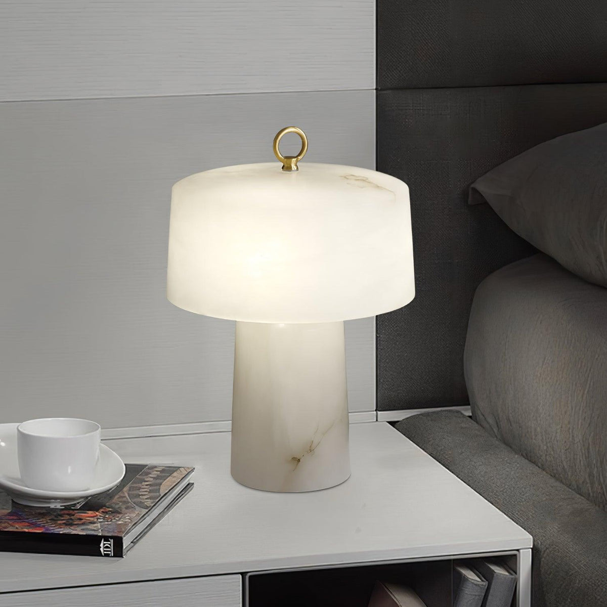 Eurvynyra stołowa lampa ze szkła alabastrowego