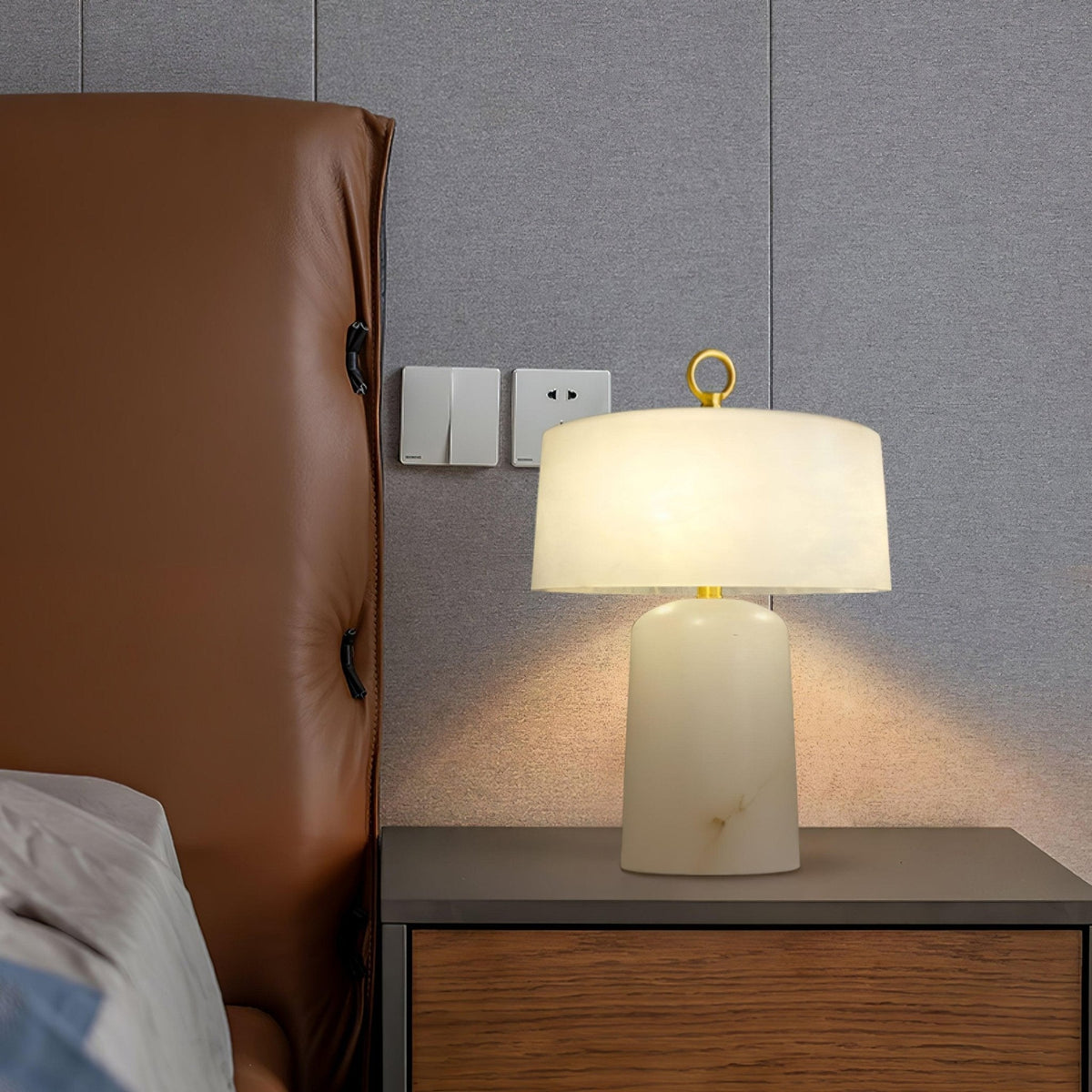Eurvynyra stołowa lampa ze szkła alabastrowego