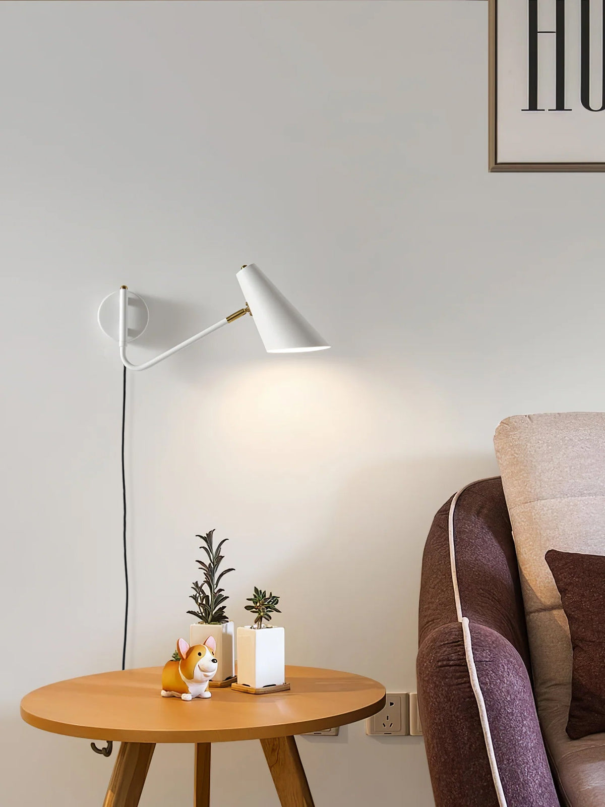 Canore nowoczesny minimalistyczny kinkiet ścienny z wtyczką