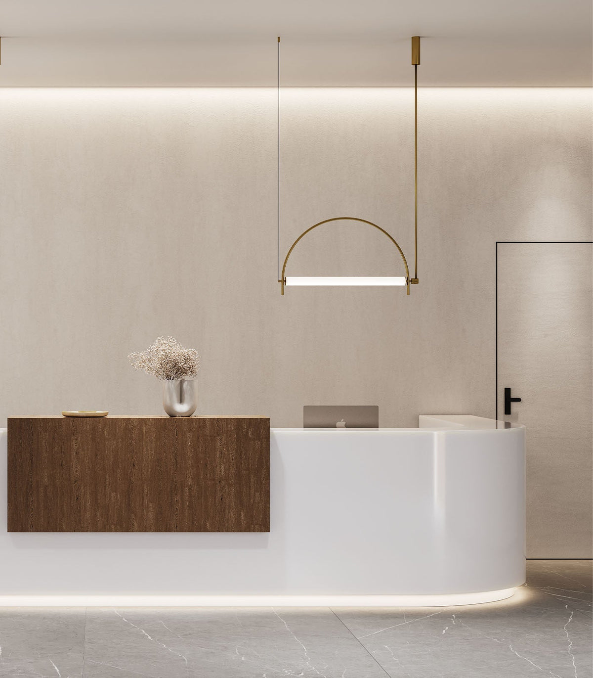 Arched liniowy żyrandol LED