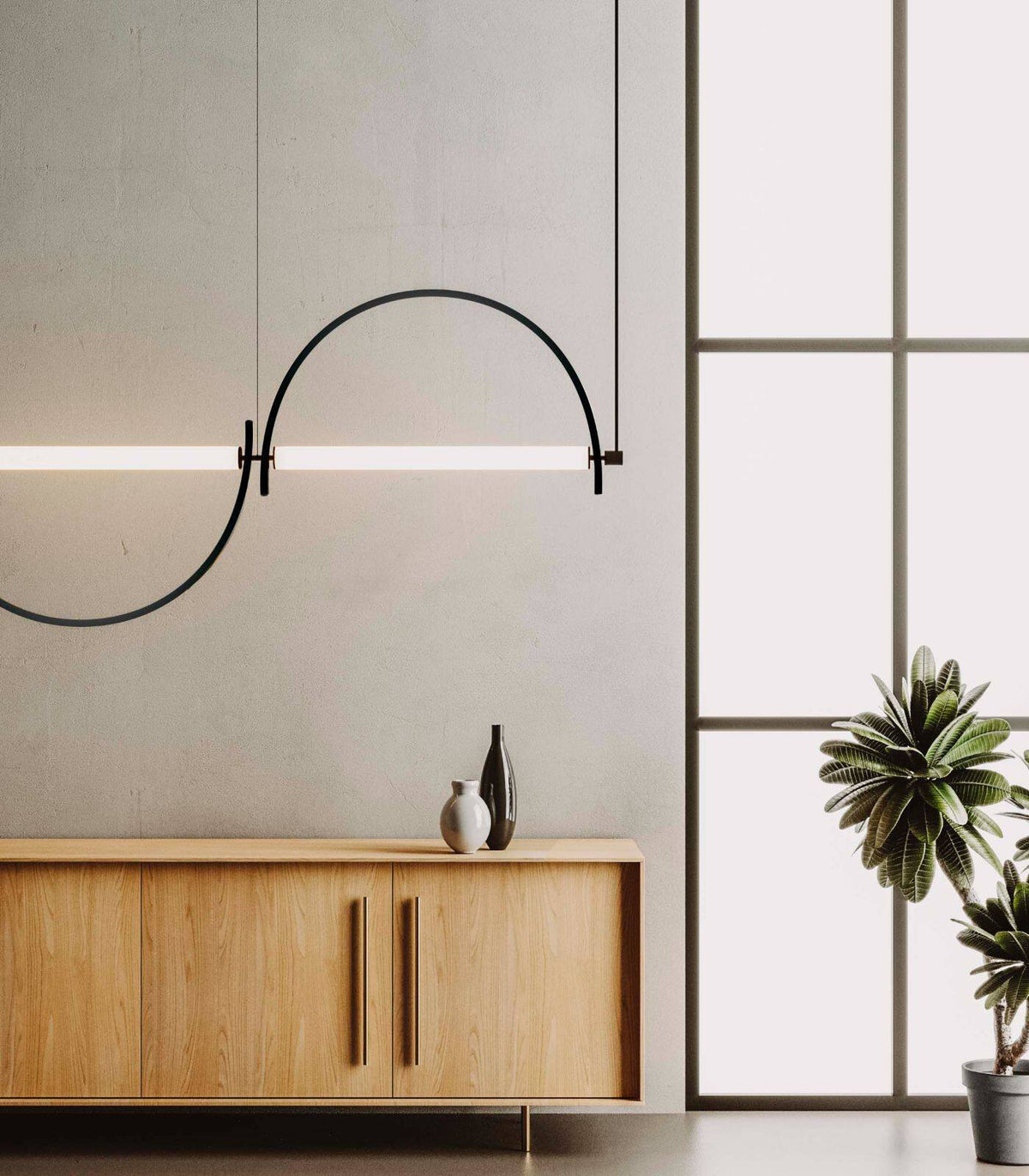 Arched liniowy żyrandol LED