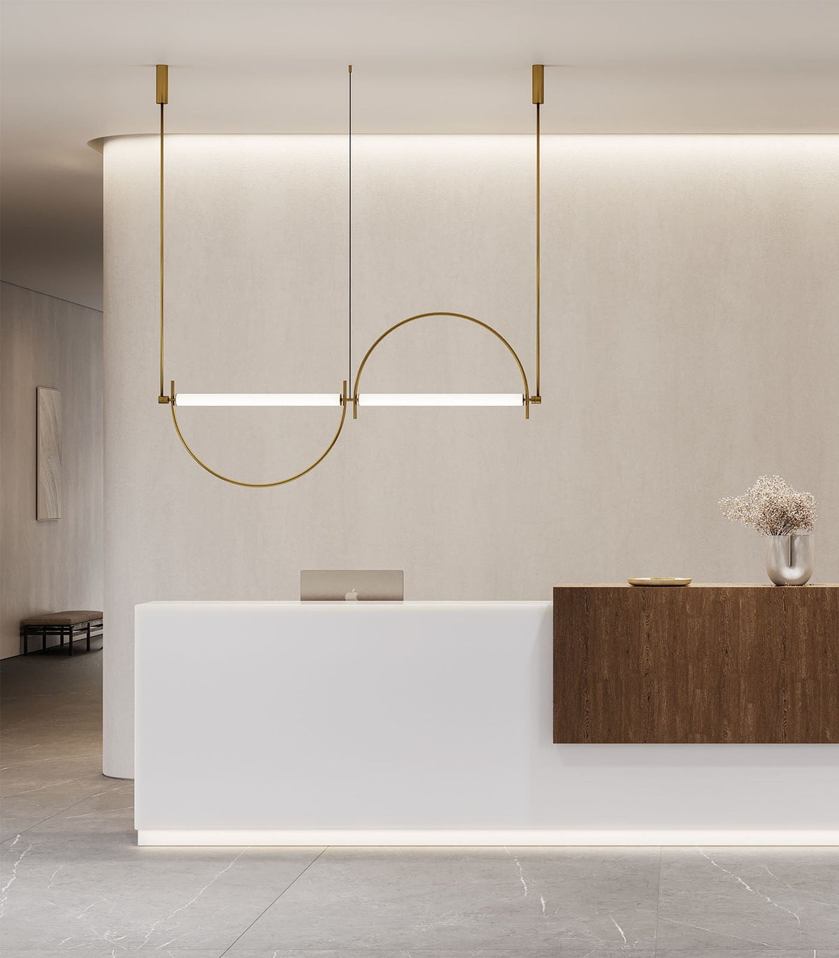 Arched liniowy żyrandol LED