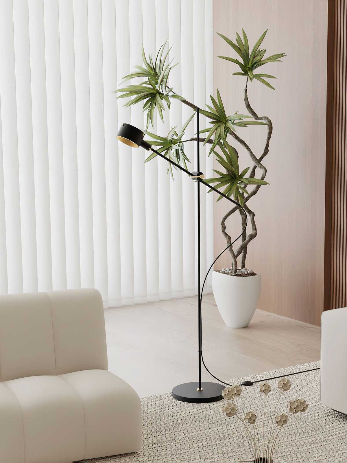 Arclen regulowana lampa stojąca z ruchomym ramieniem