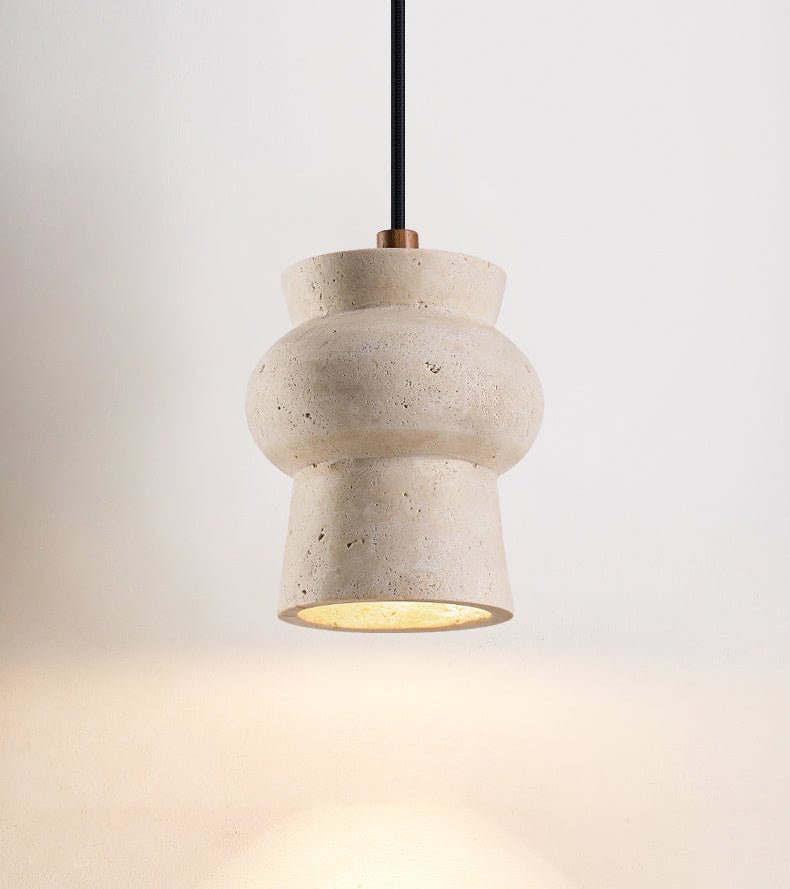Dynt wisząca lampa w stylu timeless z żółtym travertynem