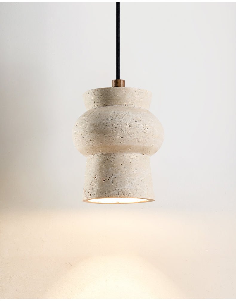 Dynt wisząca lampa w stylu timeless z żółtym travertynem