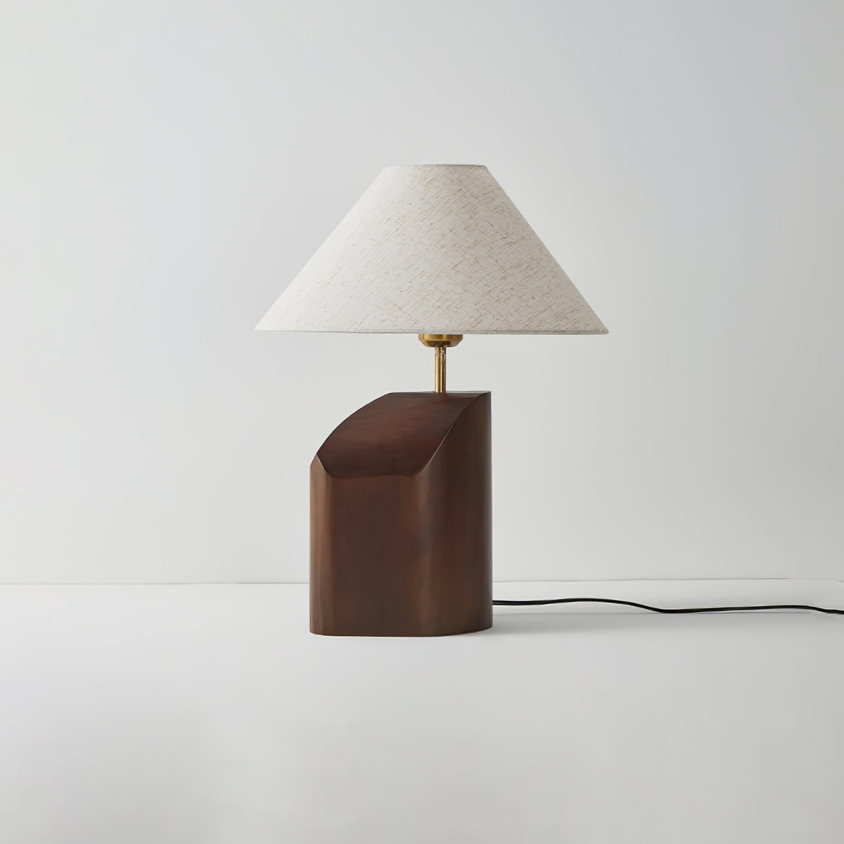 Lampa stołowa Halene z drewna i płótna