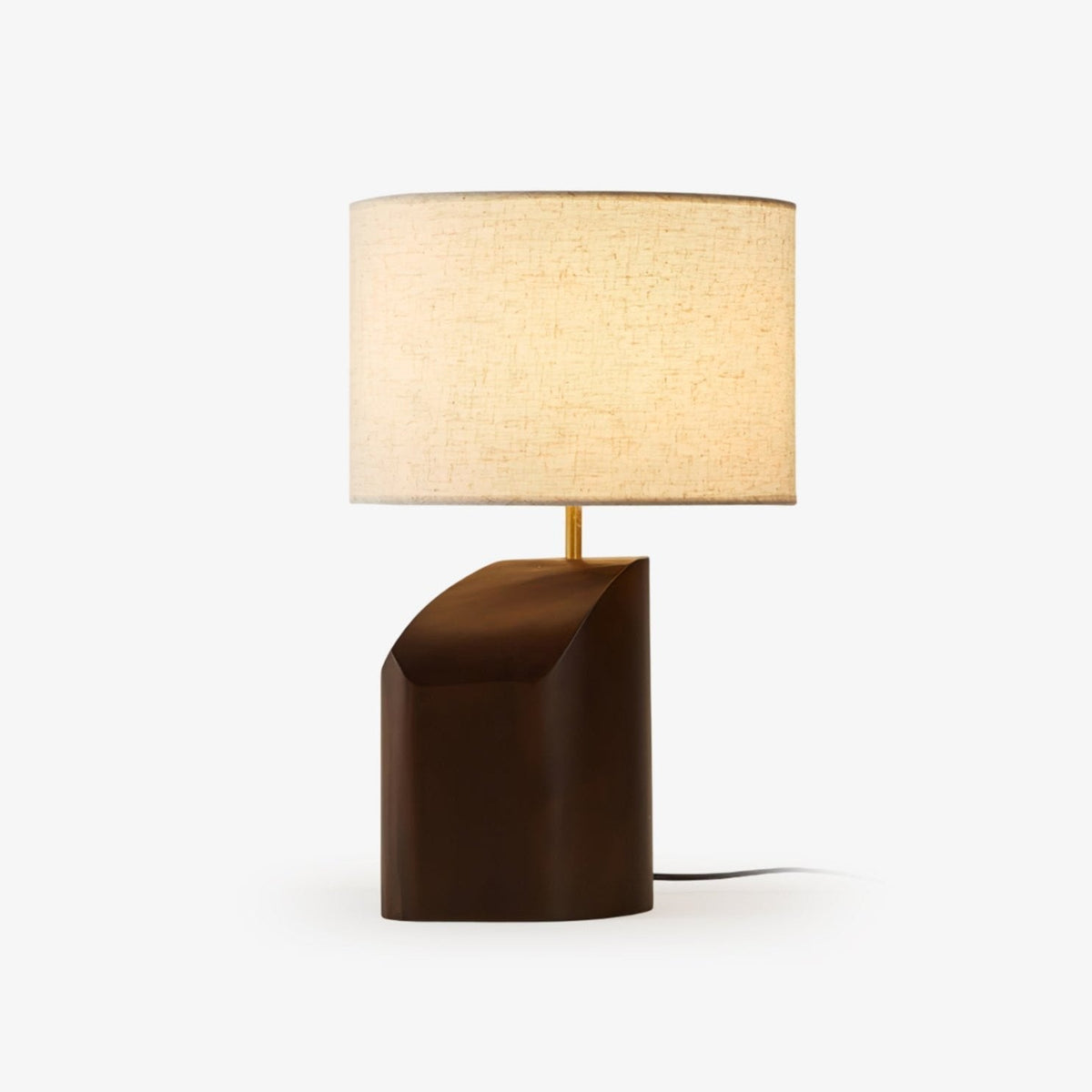 Lampa stołowa Halene z drewna i płótna