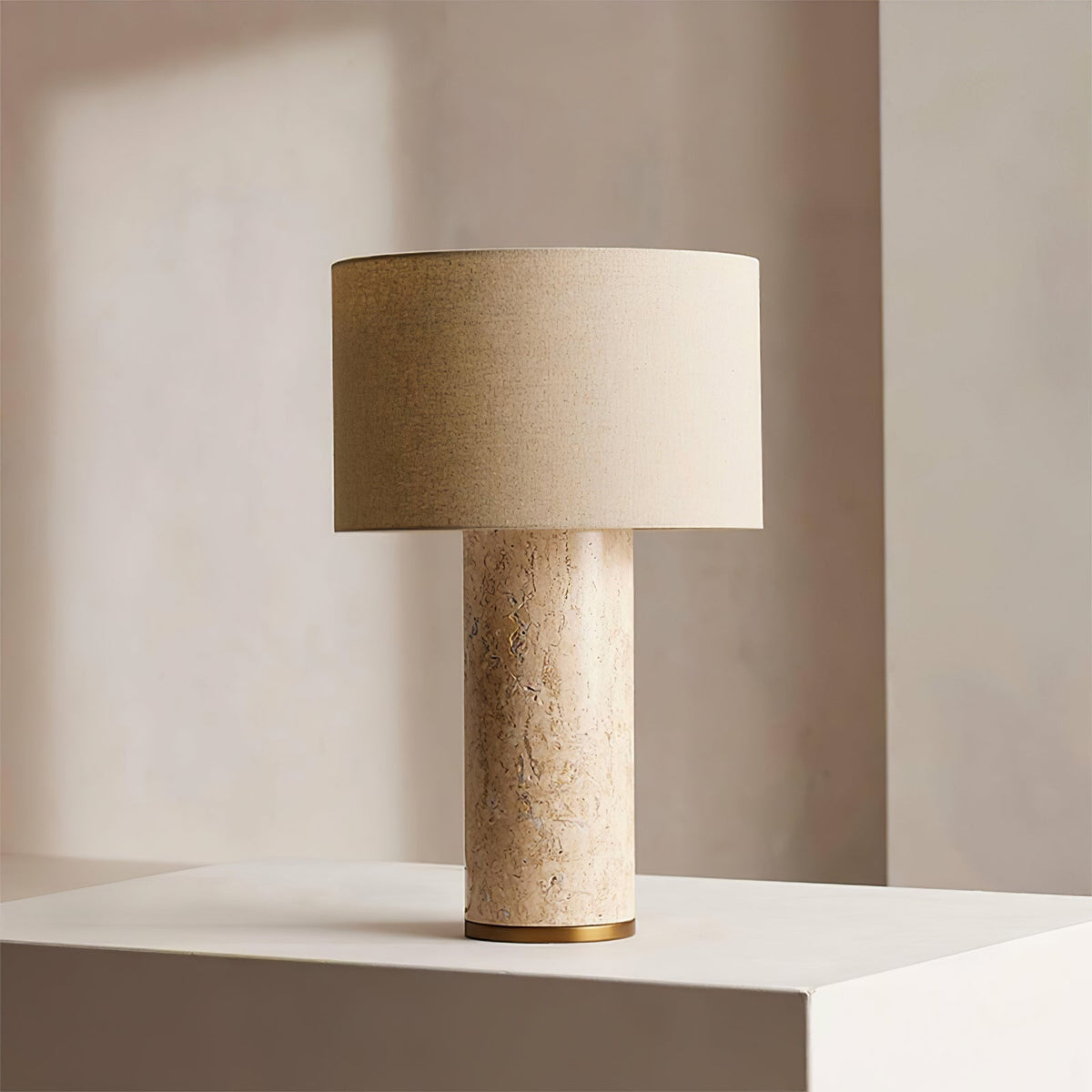 Vonoryra stołowa lampa drewniana cylindryczna z tawerninem