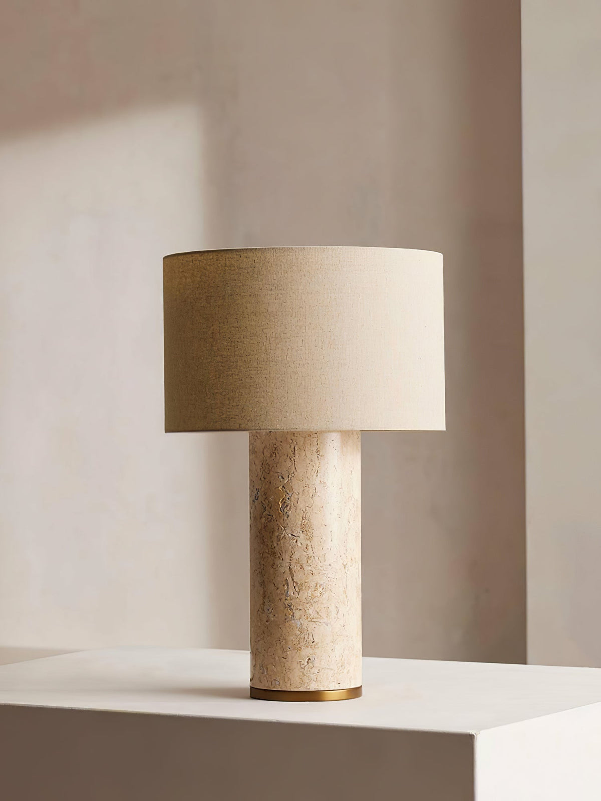 Vonoryra stołowa lampa drewniana cylindryczna z tawerninem