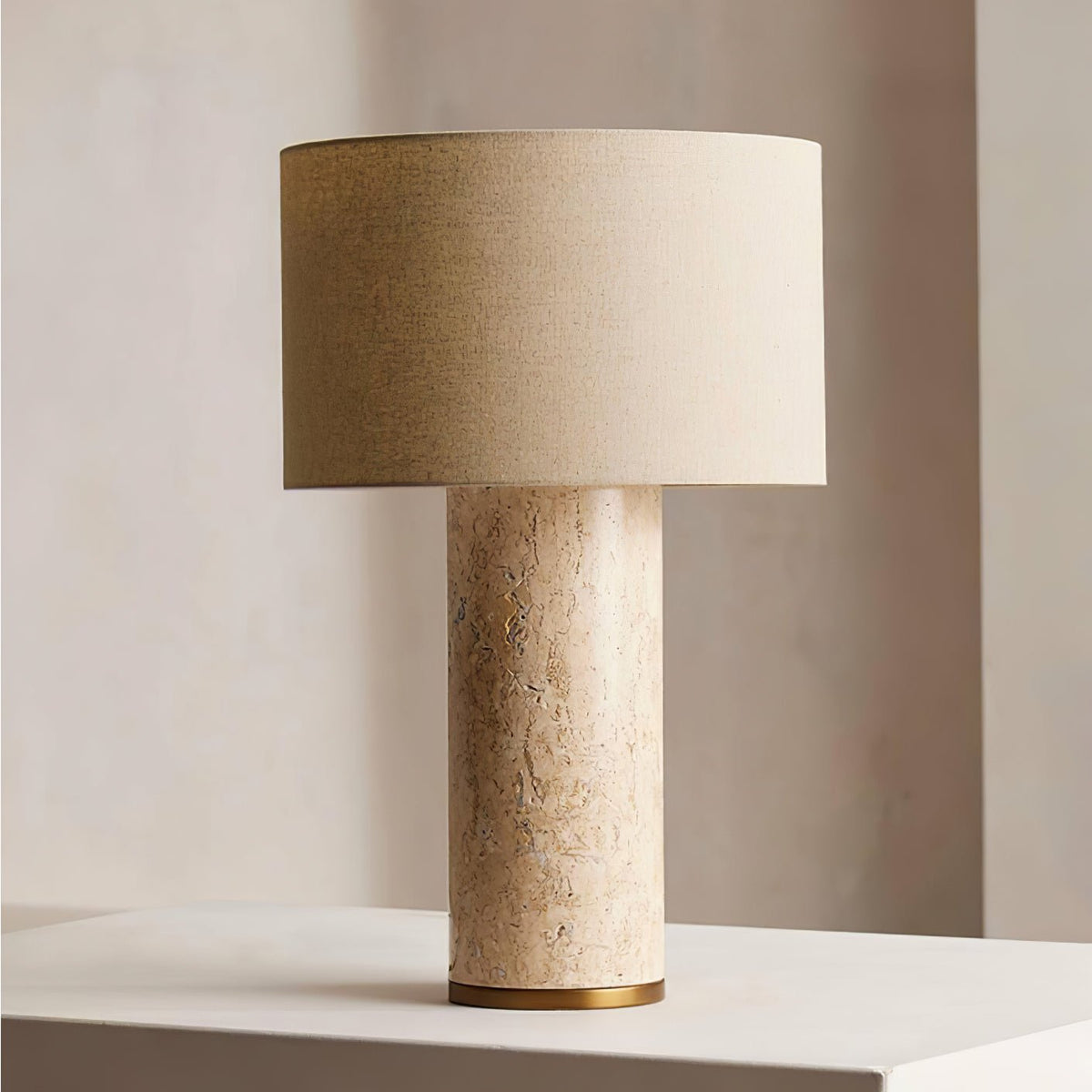 Vonoryra stołowa lampa drewniana cylindryczna z tawerninem