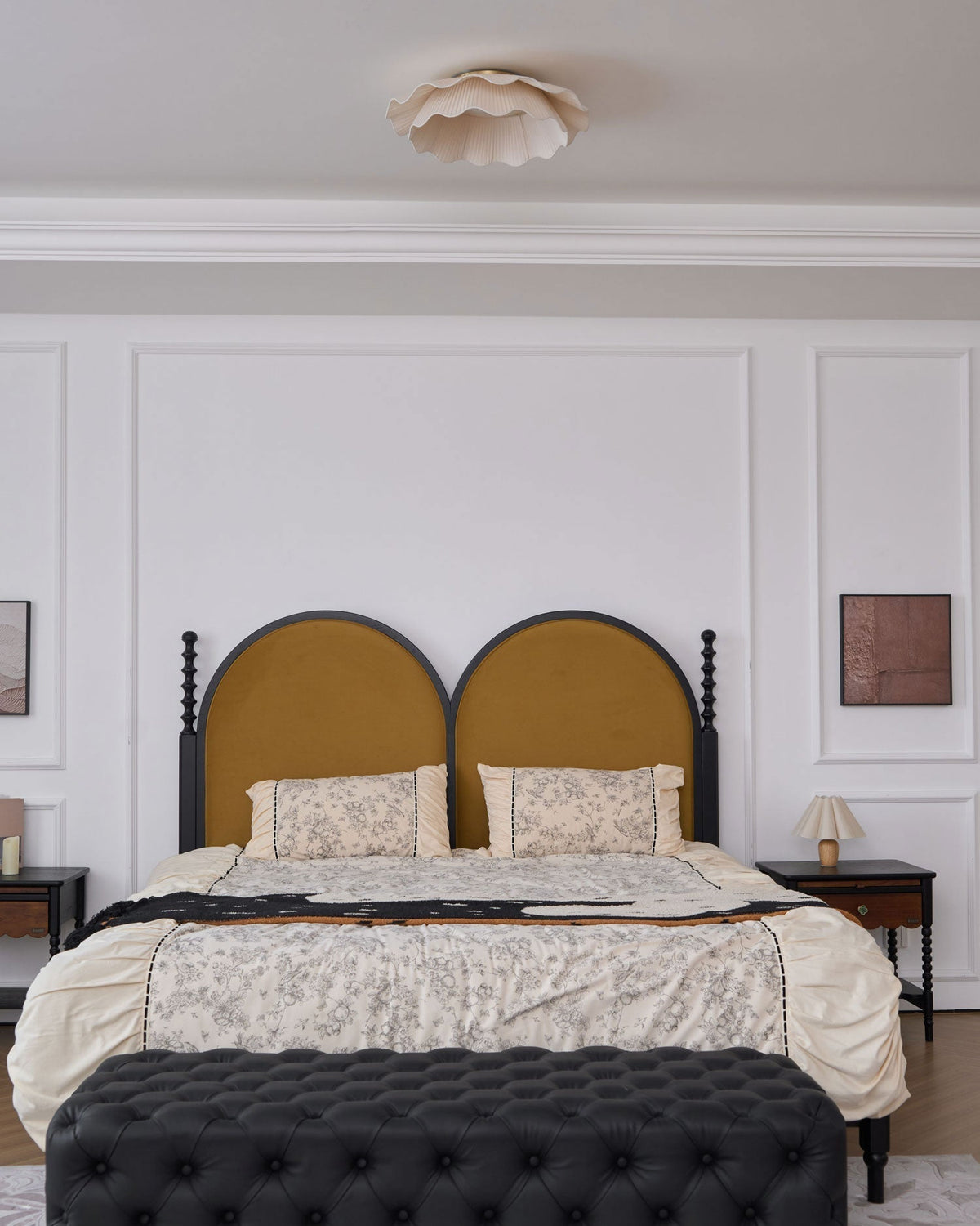 Mylirira Premium Elegance Wave mosiądz lampa sufitowa z tkaniny