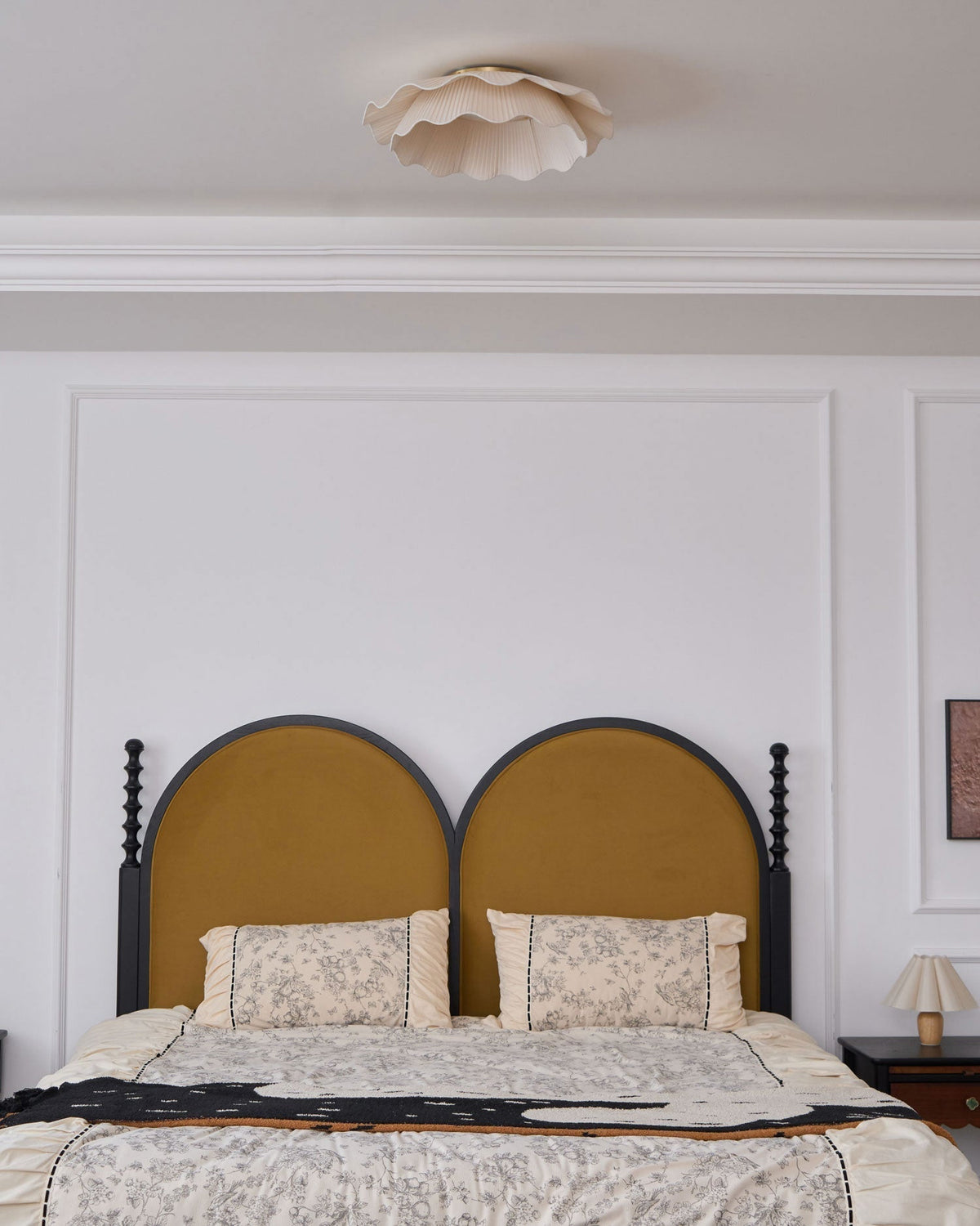 Mylirira Premium Elegance Wave mosiądz lampa sufitowa z tkaniny
