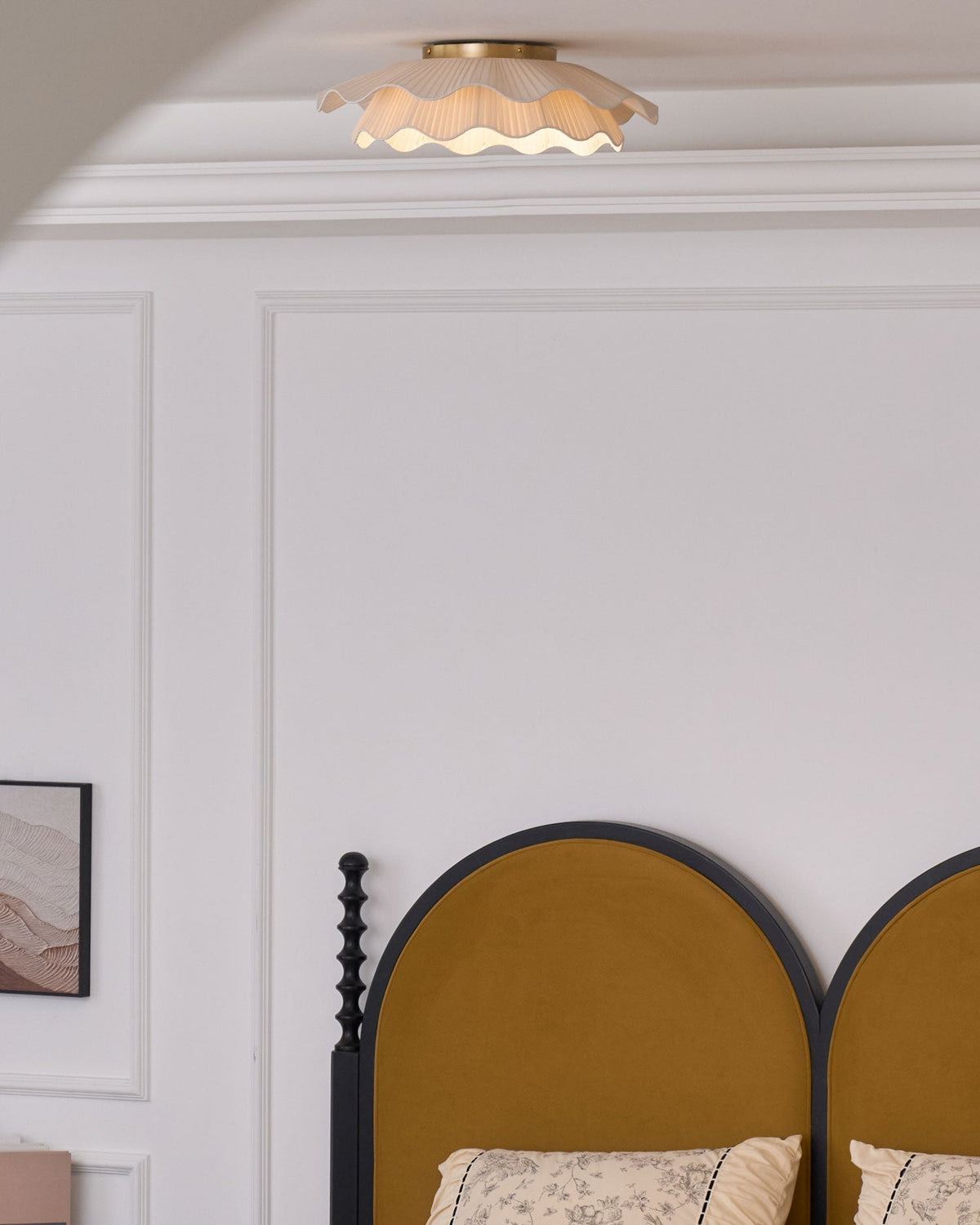 Mylirira Premium Elegance Wave mosiądz lampa sufitowa z tkaniny