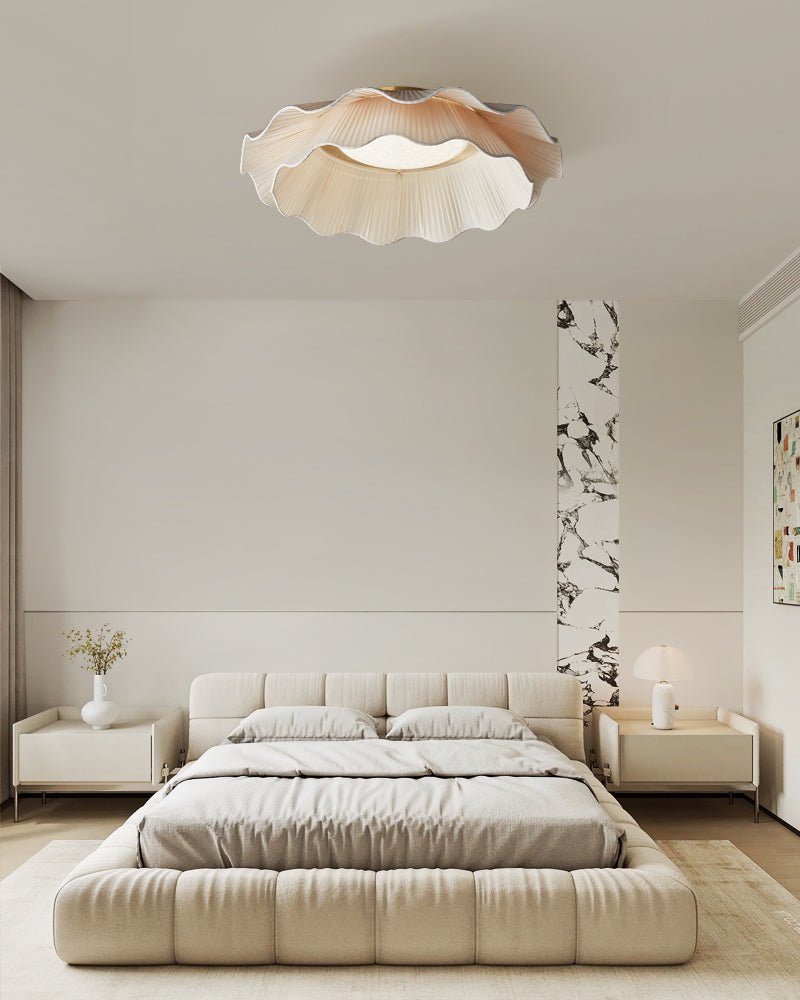 Mylirira Premium Elegance Wave mosiądz lampa sufitowa z tkaniny