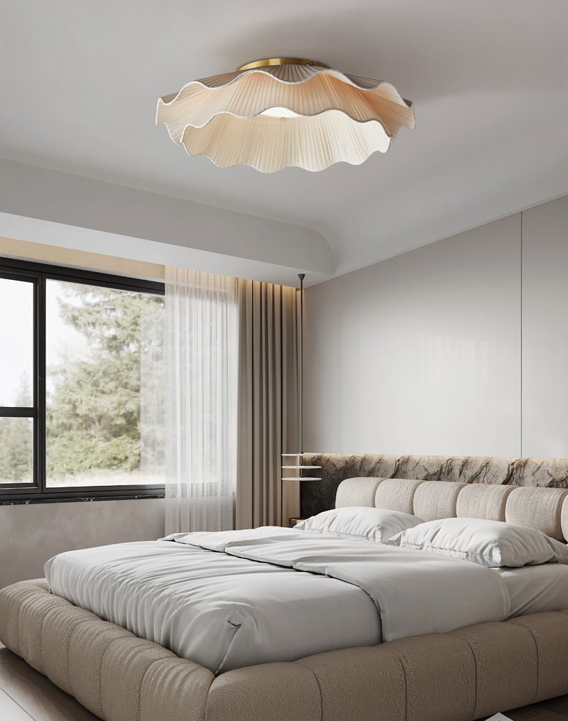Mylirira Premium Elegance Wave mosiądz lampa sufitowa z tkaniny