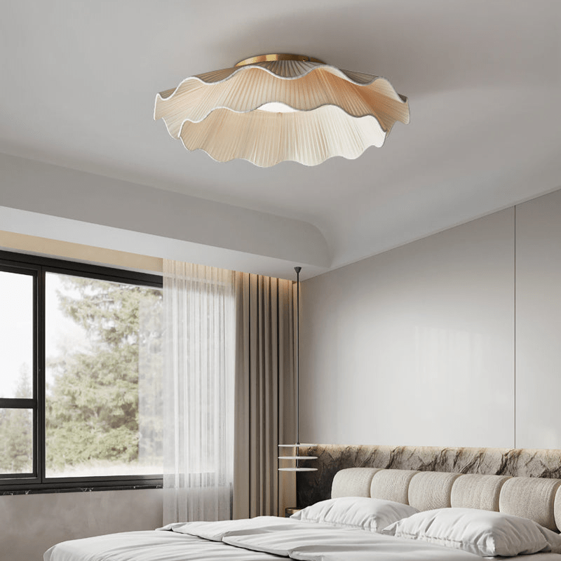 Mylirira Premium Elegance Wave mosiądz lampa sufitowa z tkaniny