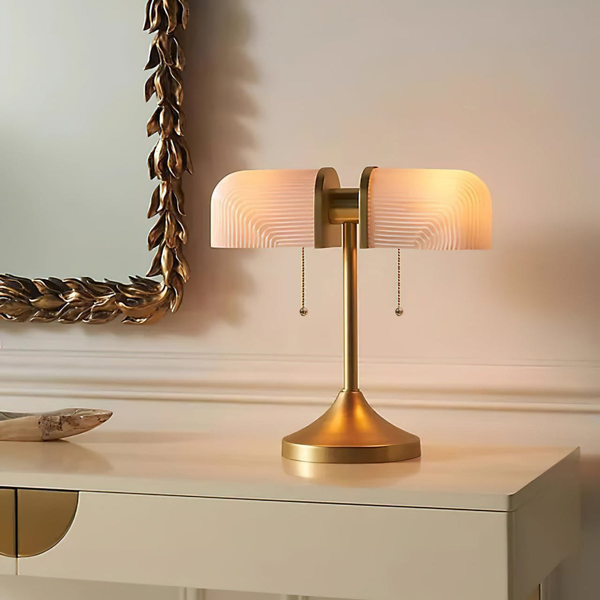 Gorven lampa stołowa przemysłowa ze szkła