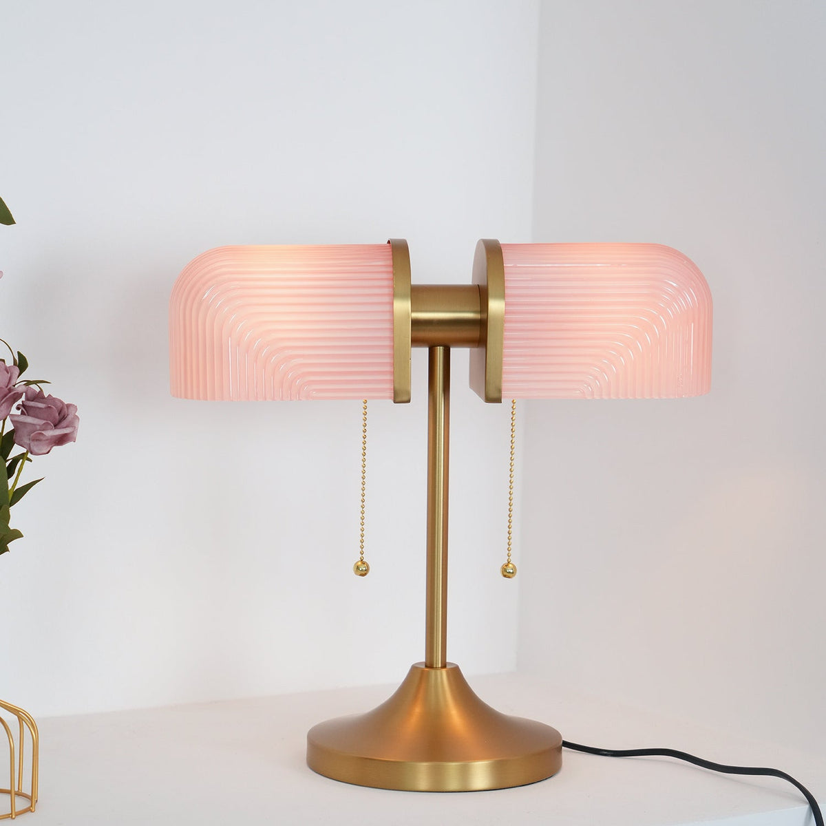 Gorven lampa stołowa przemysłowa ze szkła